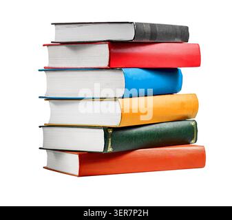 Stack of books isolated on white background Stock Photo