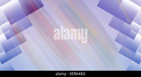 Abstract background featuring soft purple and pink diagonal motion blur with layered, semi-transparent floating rectangles on the sides. Stock Photo