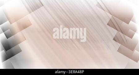 Abstract background featuring soft beige and grey diagonal motion blur with layered, semi-transparent floating rectangles on the sides. Stock Photo