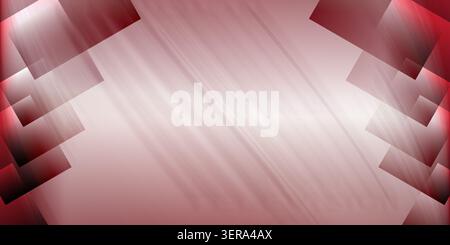 Abstract background featuring diagonal motion blur lines and overlapping geometric square shapes in shades of red and maroon, creating a modern design Stock Photo