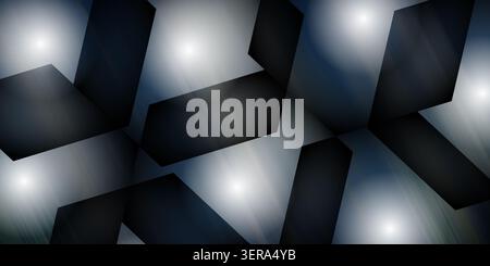 A dynamic abstract background featuring dark geometric shapes and faint vertical light streaks, creating a sense of depth and modern technological sty Stock Photo
