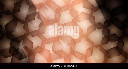 An elegant abstract background featuring a repeating hexagonal pattern with a warm metallic copper and bronze texture and soft, glowing light. Stock Photo