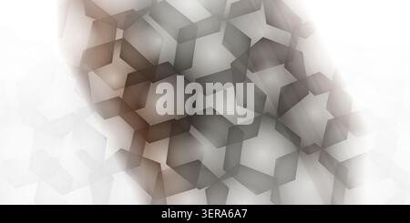 An abstract background featuring a repeating hexagonal pattern with soft gradients and a clean, light aesthetic. Stock Photo