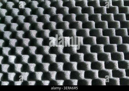 Grey sound absorbing foam panel creating an interesting texture and pattern Stock Photo