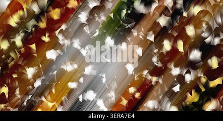 A dynamic abstract image blending warm orange and brown tones with diagonal light streaks and circular patterns, creating a sense of motion. Stock Photo