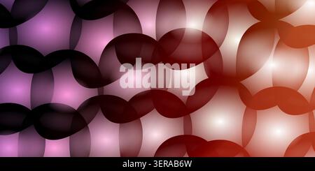 A vibrant abstract background featuring overlapping circular shapes with a gradient transition from purple to orange, illuminated by soft glowing ligh Stock Photo