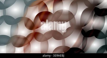 Elegant abstract background featuring overlapping circular shapes in brown, bronze, and grey tones with glowing light effects. Stock Photo