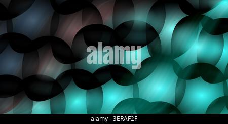 Sleek abstract background with a dark cyan and teal gradient, featuring overlapping circular shapes, glowing light effects, and a modern design. Stock Photo