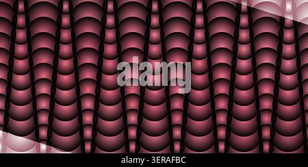 A seamless abstract background featuring a repeating pattern of deep, purple-toned spherical shapes arranged in a wavy, rhythmic grid structure. Stock Photo