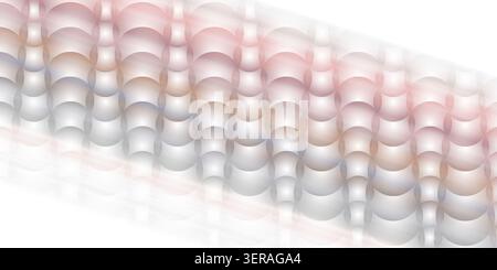 An abstract background featuring a repeating pattern of soft pink and grey spheres with a diagonal light gradient effect. Stock Photo