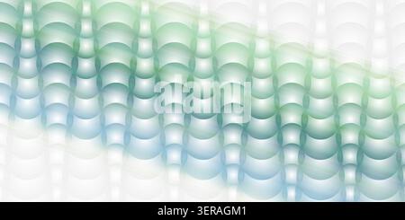 A bright abstract background featuring a soft gradient of blue and green over a repeating circular wave pattern, fading into white. Stock Photo