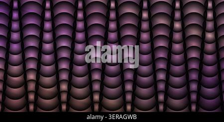 A seamless abstract background featuring a repeating pattern of overlapping spheres with deep purple and dark shadow gradients. Stock Photo