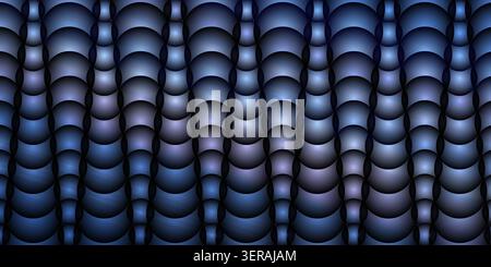 A seamless digital background featuring a repeating pattern of overlapping dark blue circular elements with a subtle, moody gradient effect. Stock Photo