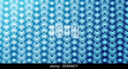 A seamless abstract background featuring a repeating pattern of stylized, interconnected blue shapes with a soft gradient and 3D effect. Stock Photo