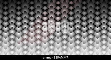 An abstract background composed of a repeating geometric pattern with silver, grey, and subtle pinkish-grey gradients, creating a metallic 3D effect. Stock Photo