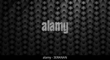 A dark, sophisticated background featuring a repeating geometric pattern on a brushed metal surface with subtle light streaks and shadows. Stock Photo