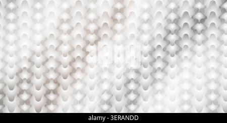 A sophisticated abstract background with a repeating silver metallic geometric pattern, featuring light reflections and an isolated white background. Stock Photo