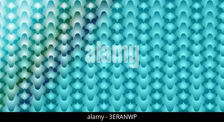 A seamless abstract background featuring a repeating pattern of rounded geometric shapes with a vibrant cyan and blue gradient, creating a 3D effect. Stock Photo