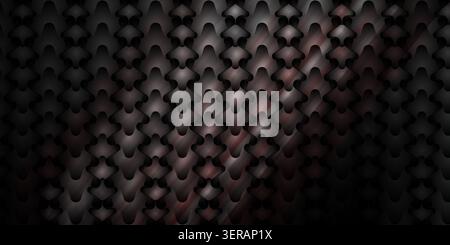A high-quality abstract background featuring a dark, metallic, repeating geometric pattern with subtle red lighting effects and diagonal highlights. Stock Photo