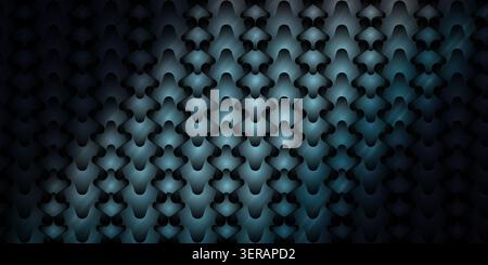 A seamless abstract background featuring a dark metallic texture with a repeating geometric pattern and cool blue-toned light streaks. Stock Photo