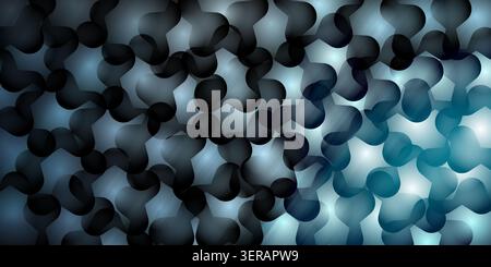 An abstract background featuring a pattern of overlapping, rounded organic shapes with a smooth gradient transition from dark to light blue. Stock Photo