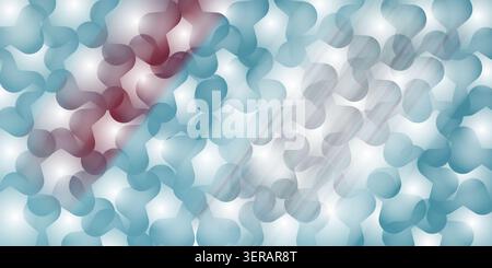 An abstract background featuring a repeating pattern of soft, organic, interconnected shapes in shades of blue with a diagonal red gradient accent. Stock Photo