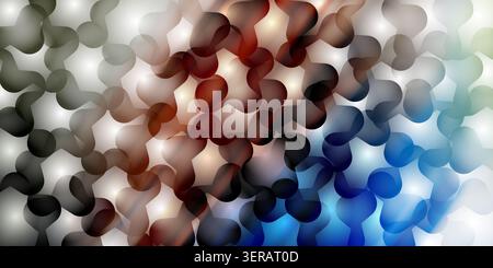 An abstract digital background featuring a repeating pattern of overlapping, rounded organic shapes with a gradient transition from red to blue. Stock Photo