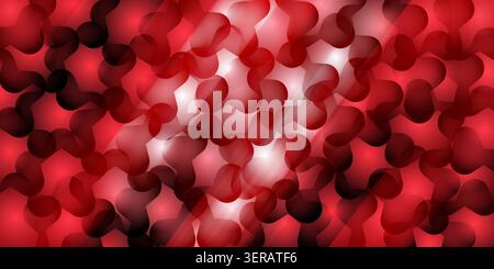 An abstract background featuring a pattern of overlapping organic, fluid shapes in deep shades of red and black, creating a bold, intense, and modern Stock Photo