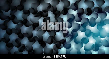 A modern abstract background featuring a repeating pattern of dark, overlapping rounded shapes with a blue gradient light effect. Stock Photo