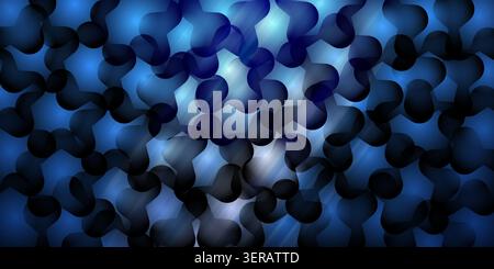 A sleek abstract pattern featuring repeating organic, rounded shapes in shades of deep blue and light cyan, creating a modern, tech-inspired effect. Stock Photo