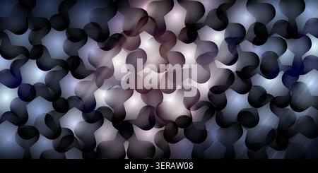 A dynamic abstract background featuring a pattern of dark, overlapping organic shapes with soft, glowing light highlights in shades of blue and purple Stock Photo
