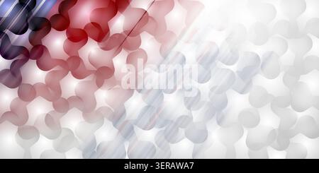 An abstract background featuring a repeating pattern of red and white organic, interconnected shapes with glowing highlights and diagonal light streak Stock Photo