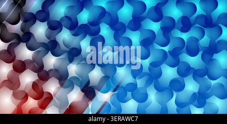 Abstract background featuring a pattern of overlapping organic shapes with a vibrant blue gradient and subtle red accents in the corner. Stock Photo