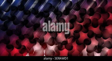 Abstract patriotic background featuring diagonal red, white, and blue light rays under a dark fluid organic pattern. Stock Photo