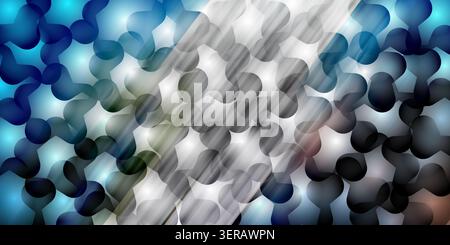 An abstract composition showing a pattern of dark organic shapes overlaid with bright, diagonal light rays and soft glowing highlights. Stock Photo