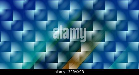 A seamless abstract background featuring a grid of blue squares with circular gradients and a diagonal light streak effect. Stock Photo