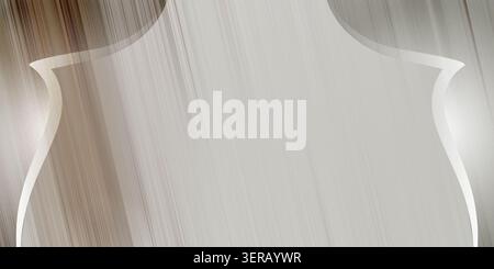 Abstract background featuring a classic shield frame outline with a brushed metallic texture in silver and bronze tones. Stock Photo