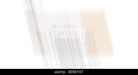 Abstract background featuring soft diagonal motion blur stripes in grey and beige tones, isolated on a white background. Stock Photo