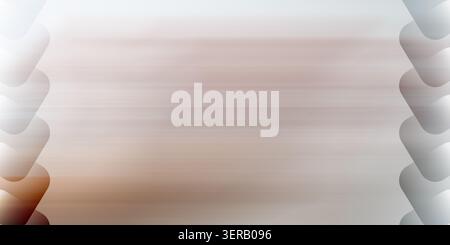 Abstract background with a soft beige and grey gradient, featuring horizontal motion blur and symmetrical geometric shapes along the side borders. Stock Photo