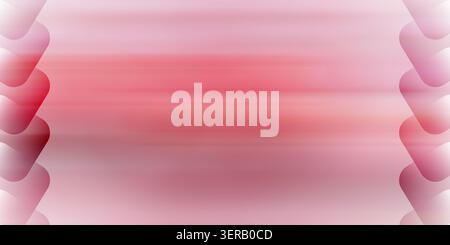 An abstract background featuring a soft pink gradient with horizontal motion blur and stylized, overlapping geometric shapes along the left and right Stock Photo