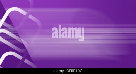 An abstract background featuring a vibrant purple gradient with horizontal motion blur lines and overlapping translucent rounded square geometric shap Stock Photo