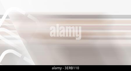 Abstract background featuring horizontal motion blur lines in soft beige and grey tones with overlapping white geometric square frames on the left sid Stock Photo