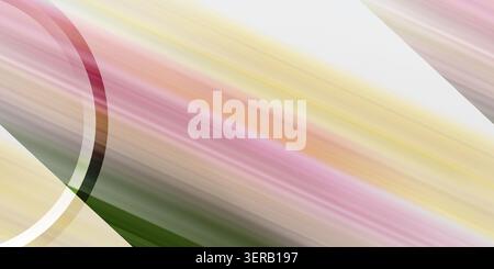 Abstract background featuring diagonal motion blur in soft pastel colors like pink, yellow, and green, with a curved line element. Stock Photo
