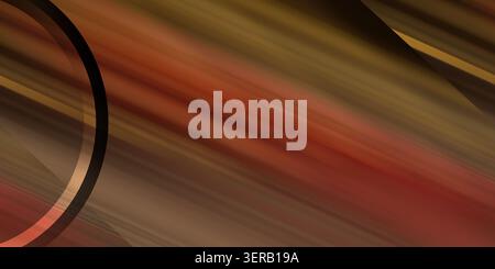 Abstract background featuring diagonal motion blur in warm tones of brown, orange, and red, with a dark curved line overlay. Stock Photo