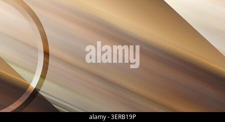 A sophisticated abstract background featuring diagonal motion blur lines in warm gold and brown tones, accented by a subtle circular graphic element. Stock Photo
