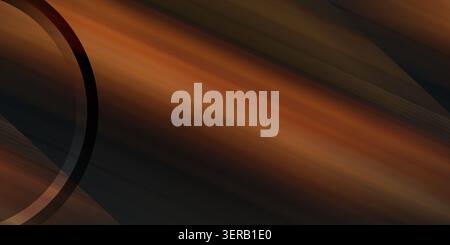 An abstract digital background featuring a dark brown and copper color palette with diagonal motion blur lines and a prominent dark circular arc on th Stock Photo