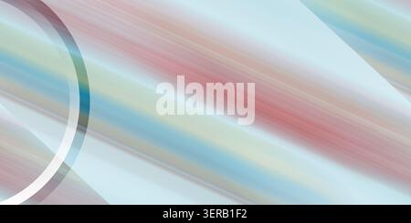 A soft, abstract background with diagonal motion blur in pastel blue, pink, and yellow hues, featuring a white curved line element on the left. Stock Photo