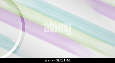 A modern abstract background featuring soft pastel diagonal stripes in light green, blue, and purple, accented by elegant white curved lines. Stock Photo
