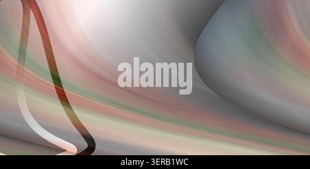 A smooth abstract background featuring flowing, curved lines and soft gradient transitions in shades of grey, muted red, and subtle green tones. Stock Photo