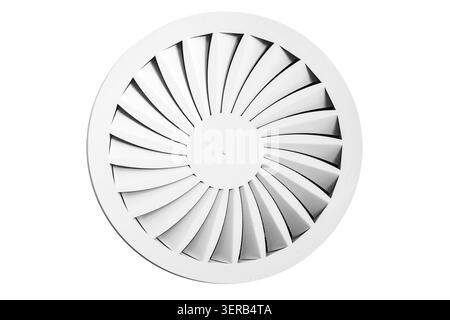 White round swirl diffuser ventilation grill for hvac air conditioning system isolated on white background Stock Photo